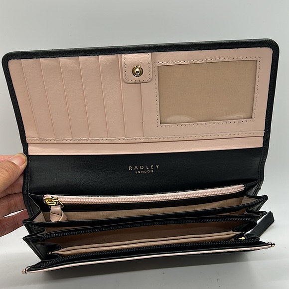 Radley London Super Cute Black Leather Slim Long Wallet Clutch Purse Bag 🌸🌸 - Picture 5 of 7